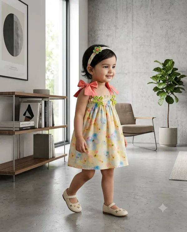 Yellow_Floral_Print_Sleeveless_Dress_for_Girls