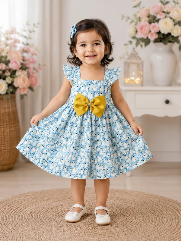 Blue_Printed_Fit_And_Flare_Dress_for_Girls