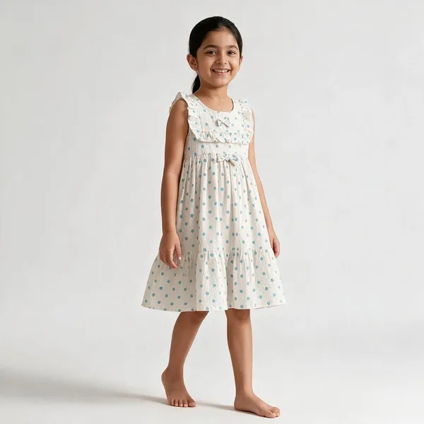 Cream_Cotton_Polka_Dot_Ruffle_Dress_For_Girls