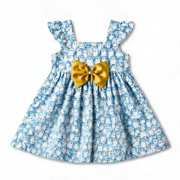 Blue_Cotton_Fit-And-Flare_Printed_Dress_For_Girls