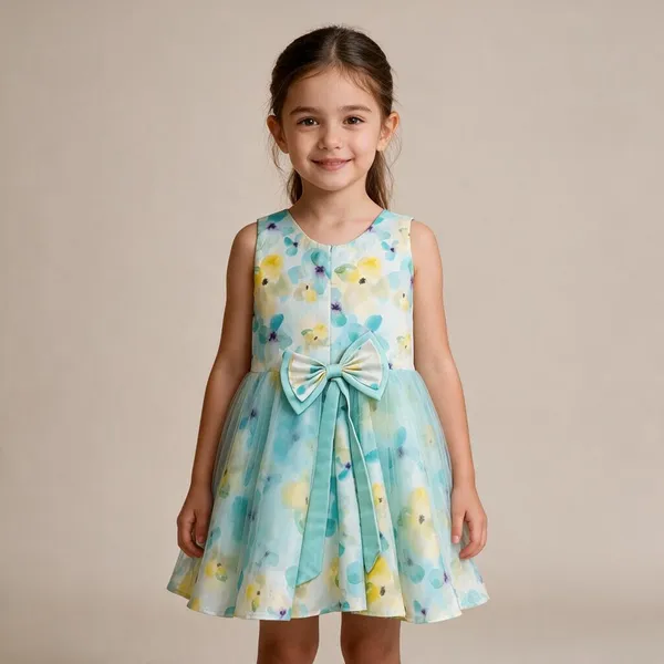 Aqua_Cotton_Floral_Fit-And-Flare_Dress_For_Girls