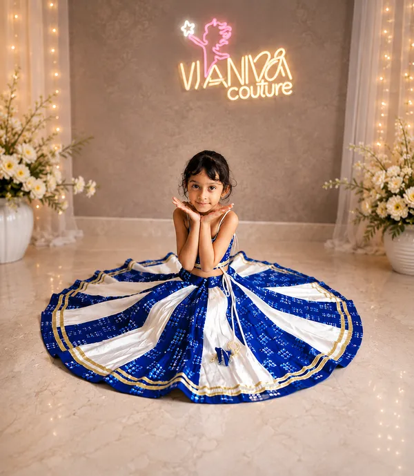 Blue_Embellished_Lehenga_Choli_Set_for_Girls