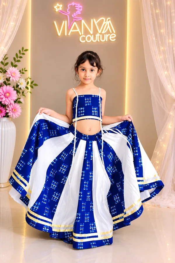 Blue_Embellished_Lehenga_Choli_Set_for_Girls