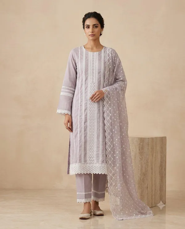 Lavender_Cotton_Embroidered_Straight_Kurta_Set_For_Women