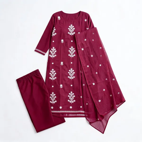 Maroon_Cotton_Printed_Straight_Kurta_Set_For_Women