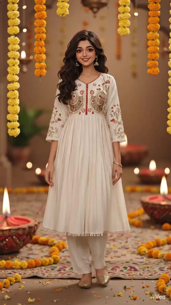 Cream_Cotton_Embroidered_Anarkali_Kurta_Set_For_Women