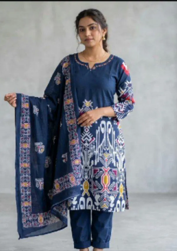 Navy_Cotton_Printed_Straight_Kurta_Set_For_Women