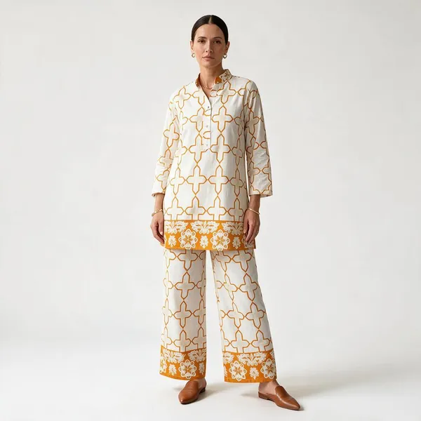 White_Rayon_Printed_Kurta_Palazzo_Set_For_Women