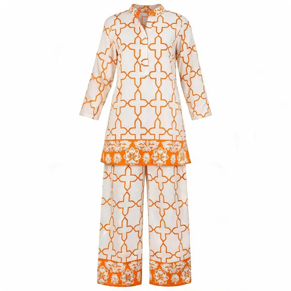 White_Rayon_Printed_Kurta_Palazzo_Set_For_Women