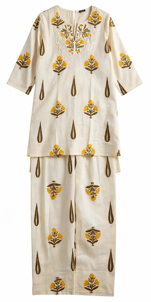 Cream_Cotton_Printed_Straight_Kurta_Set_For_Women