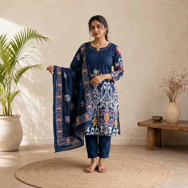 Navy_Cotton_Printed_Straight_Kurta_Set_For_Women