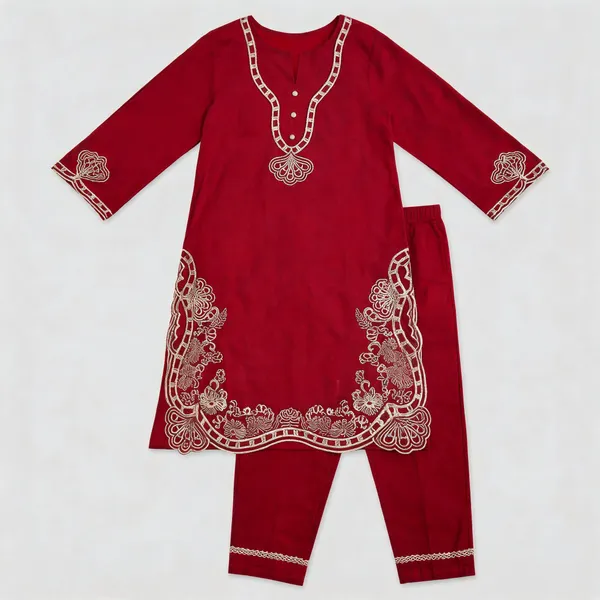 Maroon_Cotton_Embroidered_Cord_Set_For_Women