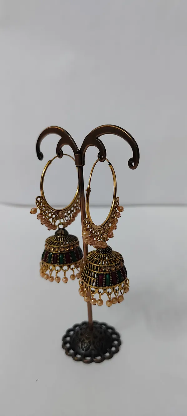 Black_Gold_Tone_Hoop_Jhumka_Earrings_for_Women