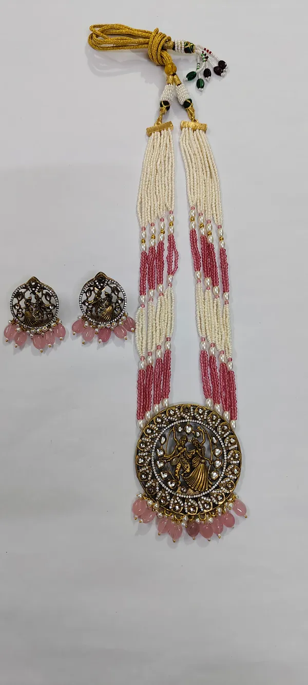 Gold_Tone_Beaded_Lakshmi_Necklace_Set_for_Women