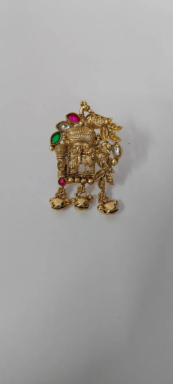 Gold_Tone_Temple_Free_size_Kashniri_Ring__With_Multicolour_Stones_for_Women