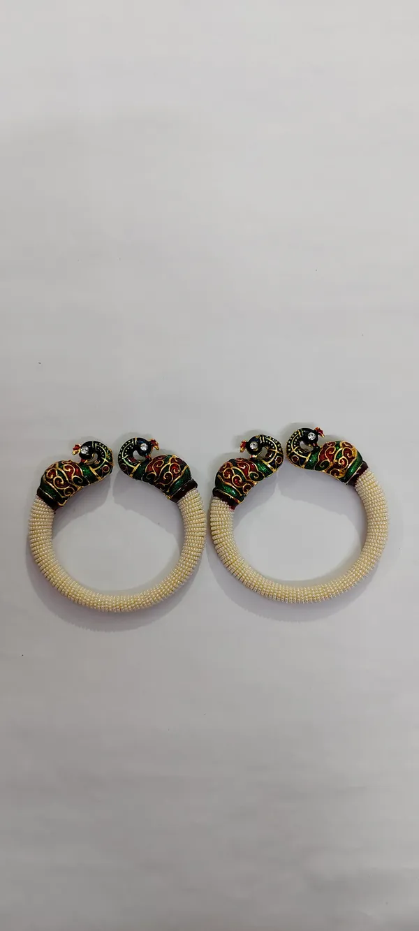 Cream_Beaded_Embellished_Bangles_for_Women