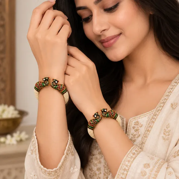 Cream_Beaded_Embellished_Bangles_for_Women