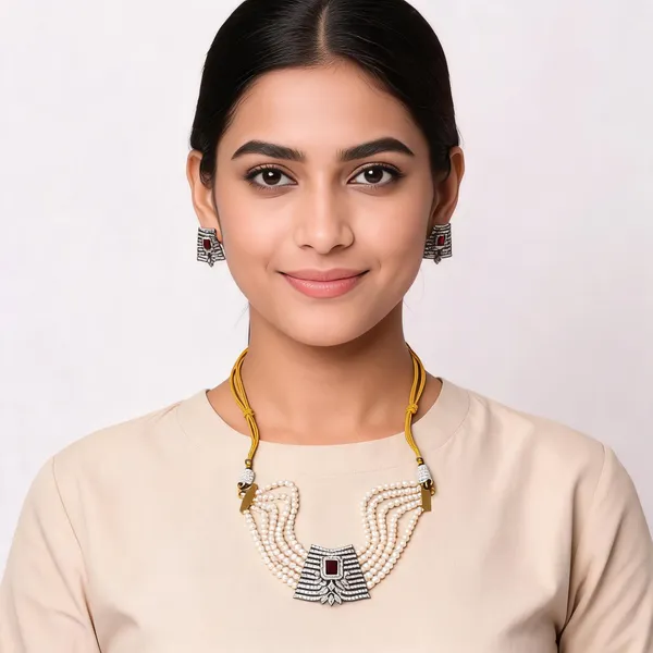 Gold_Tone_Pearl_Statement_Necklace_Set_for_Women