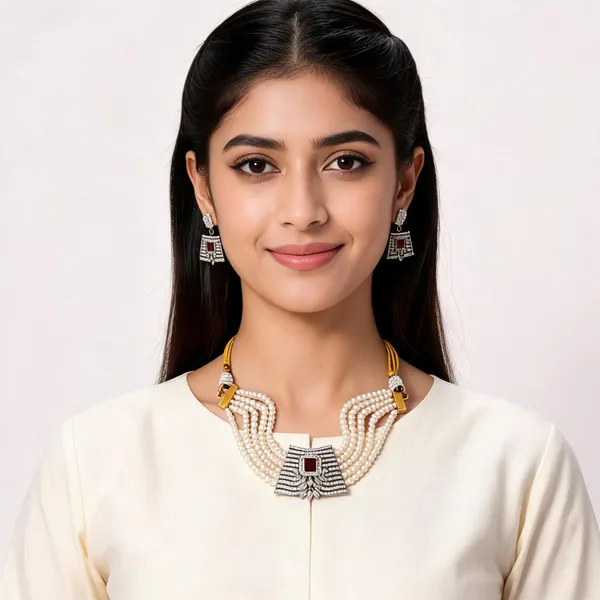 Gold_Tone_Pearl_Statement_Necklace_Set_for_Women