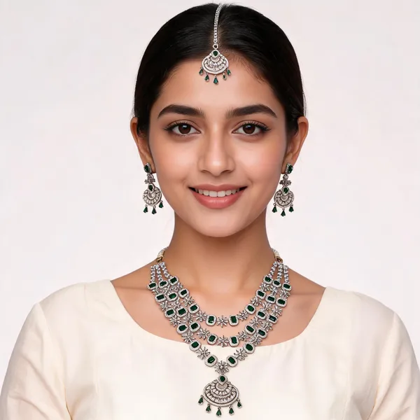 Silver_Green_Stone_Necklace_Set_for_Women