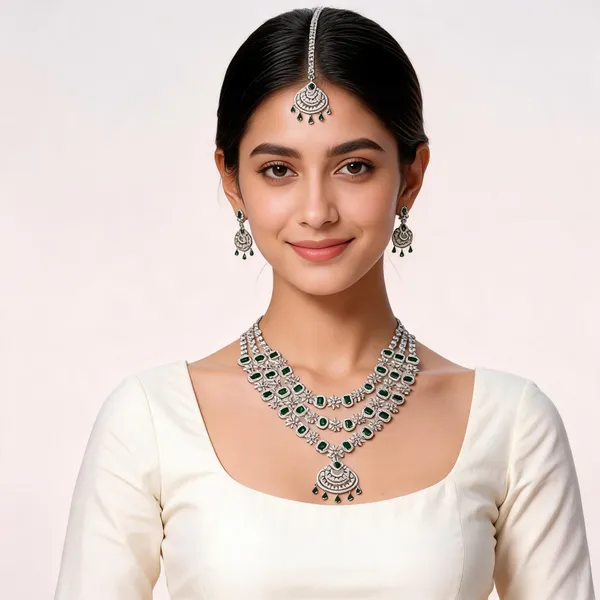 Silver_Green_Stone_Necklace_Set_for_Women