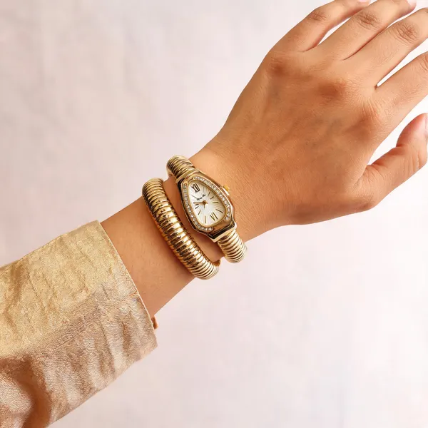 Gold_Tone_Embellished_Bangle_Watch_for_Women