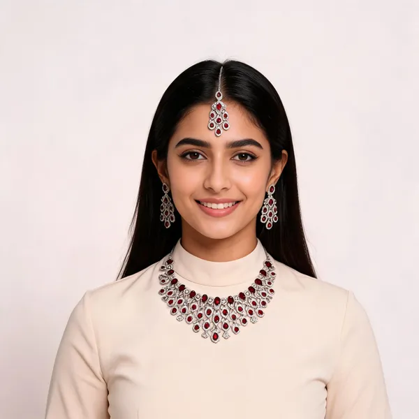 Silver_Tone_Red_Stone_Necklace_Set_With_Earrings_And_Maang_Tikka