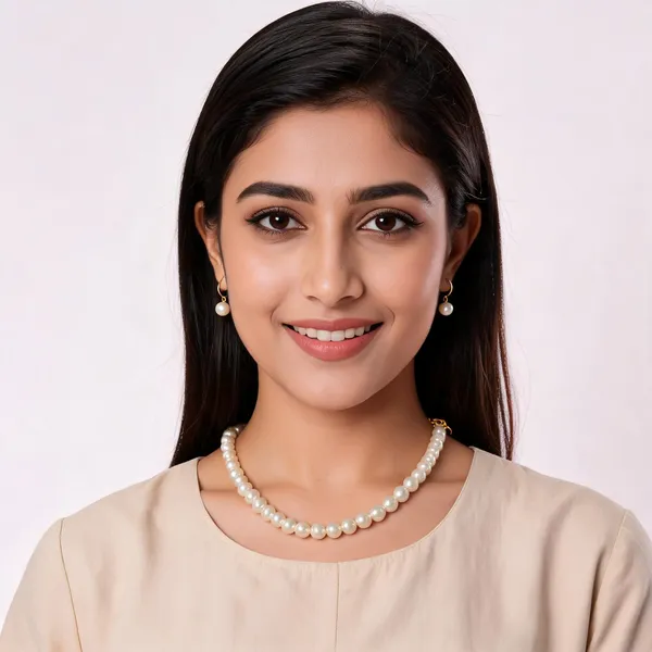 White_Pearl_Necklace_And_Earrings_Set_For_Women