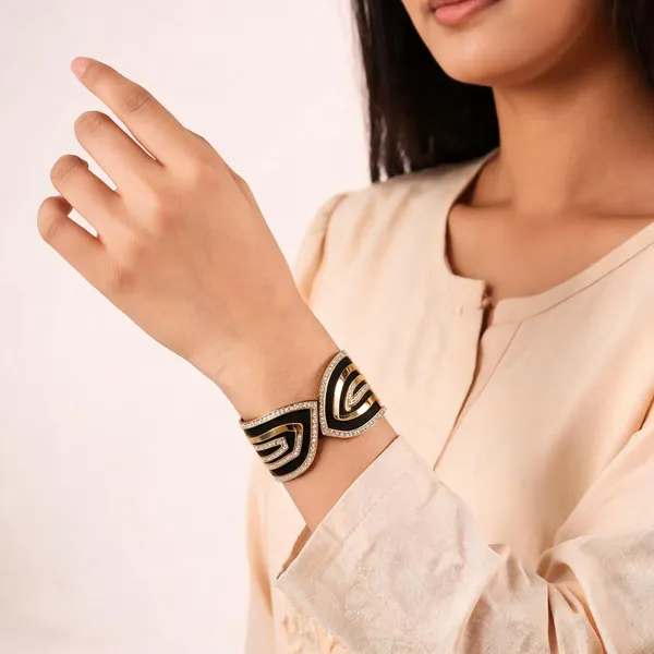 Gold_Tone_Black_Cuff_Bracelet_for_Women