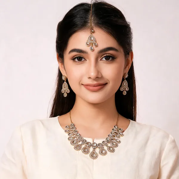 Gold_Tone_Traditional_Necklace_Set_For_Women