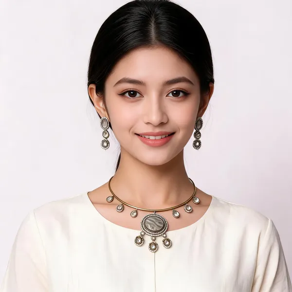 Italian_Gold_Tone_Statement_Necklace_Set_for_Women