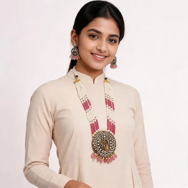 Gold_Tone_Beaded_Lakshmi_Necklace_Set_for_Women