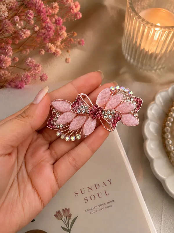 Pink_Embellished_Butterfly_Hair_Clip_for_Women