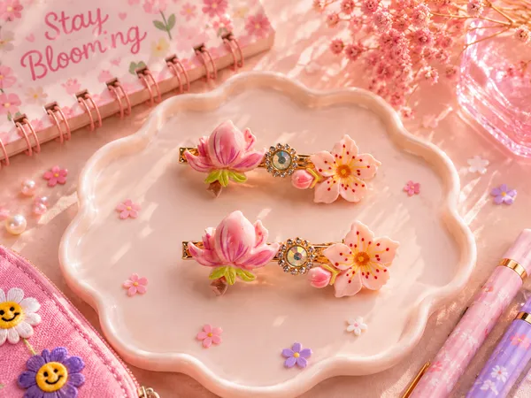 Pink_Floral_Decorative_Hair_Clips_for_Women