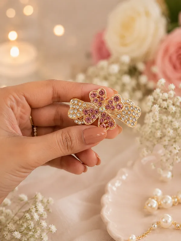 Gold-Toned_Floral_Rhinestone_Hair_Clip_for_Women