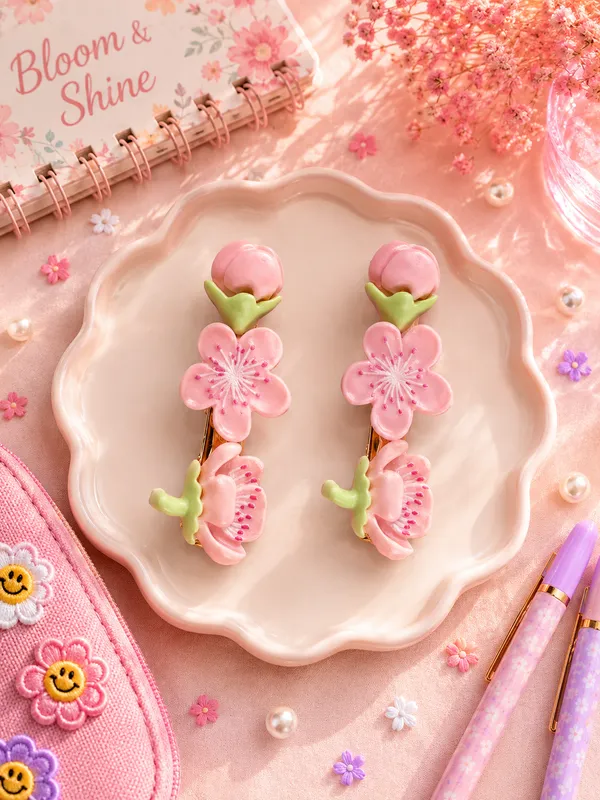 Pink_Floral_Decorative_Hair_Clips_for_Women