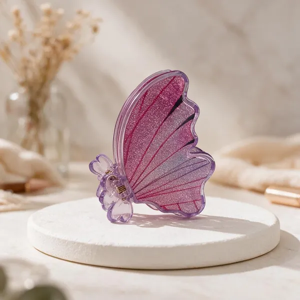 Pink_Acrylic_Butterfly_Catch_Clip_For_Women