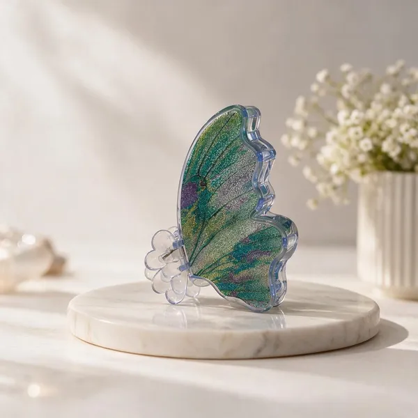 Green_Acrylic_Butterfly_Catch_Clip_For_Women