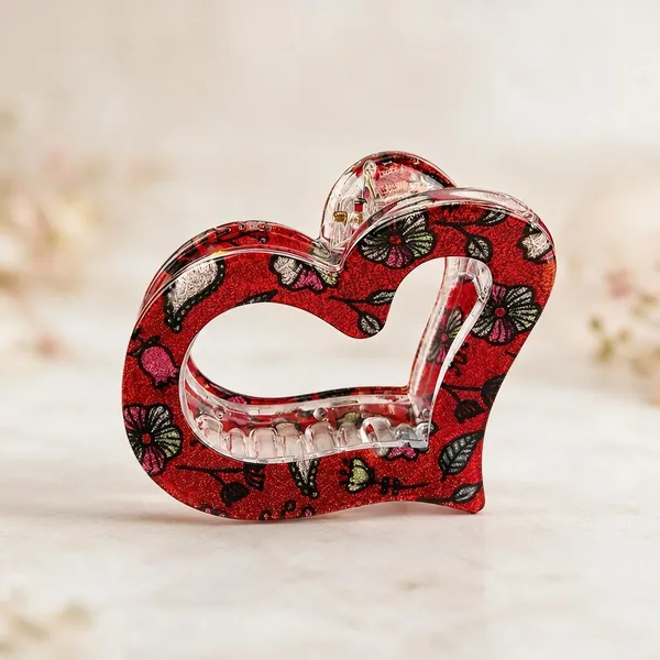 Red_Acrylic_Printed_Heart_Catch_Clip_For_Women