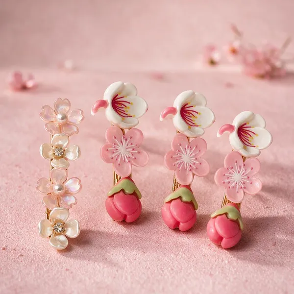 Pink_Floral_Pearl_Hair_Clips_For_Women