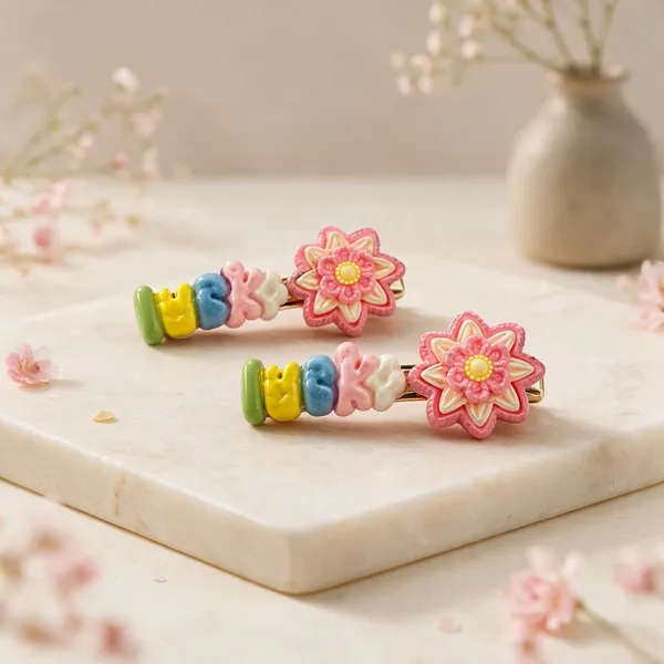 Multicolour_Floral_Hair_Clips_For_Girls