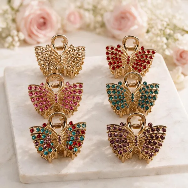 Multicolour_Rhinestone_Butterfly_Hair_Claw_Clips_For_Women