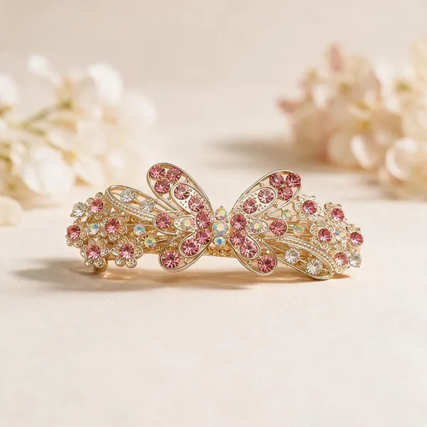 Gold_Tone_Metal_Embellished_Butterfly_Center_Clip_For_Women