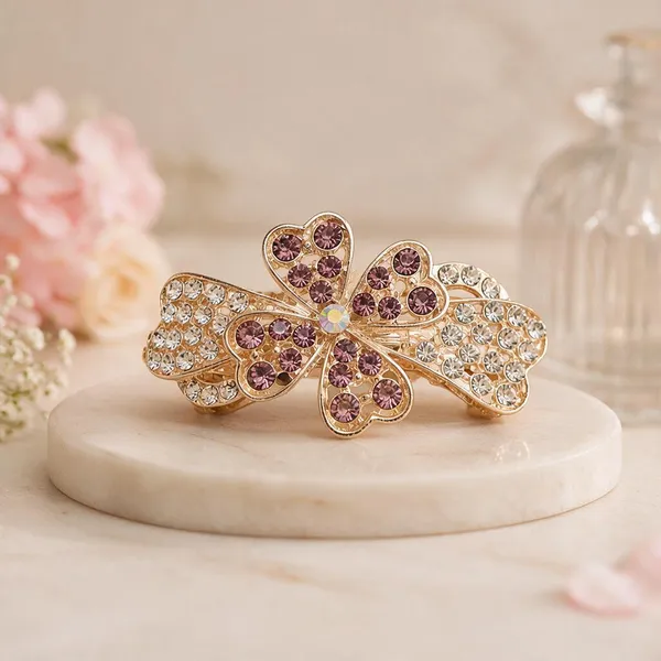 Gold_Tone_Metal_Rhinestone_Floral_Center_Clip_For_Women