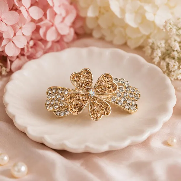 Gold_Tone_Metal_Rhinestone_Floral_Center_Clip_For_Women