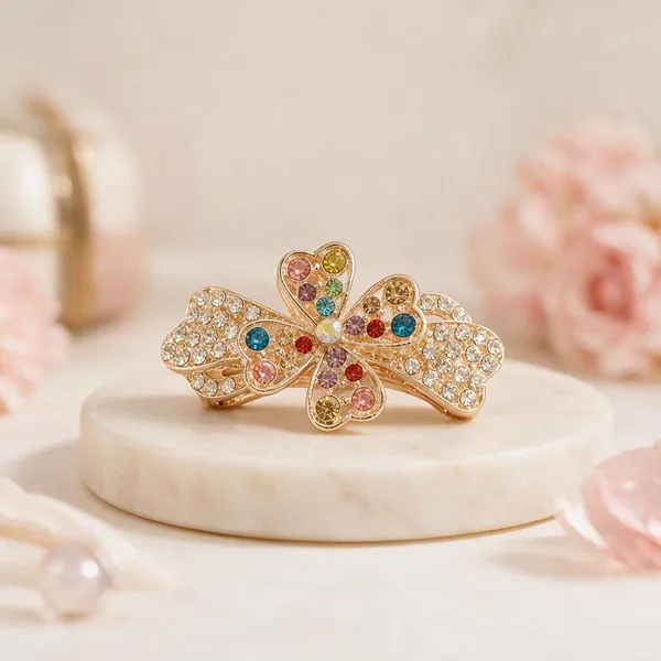 Multicolour_Metal_Embellished_Butterfly_Center_Clip_For_Women