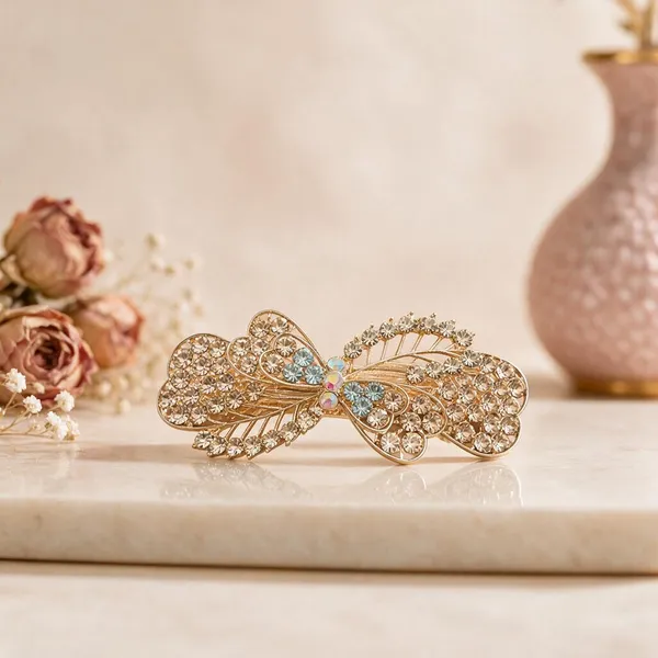 Gold_Tone_Metal_Rhinestone_Butterfly_Center_Clip_For_Women
