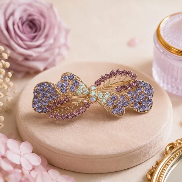 Purple_Metal_Rhinestone_Bow_Center_Clip_For_Women