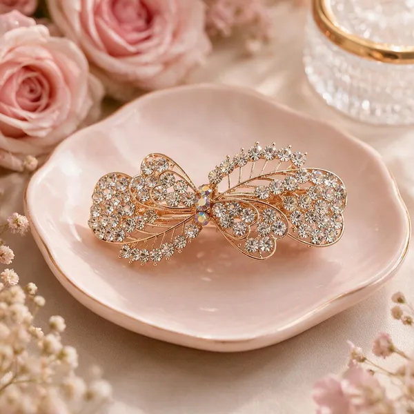 Gold_Tone_Metal_Rhinestone_Butterfly_Center_Clip_For_Women