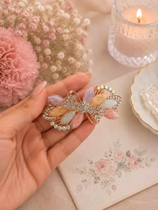 Multicolour_Rhinestone_Floral_Hair_Clip_for_Women